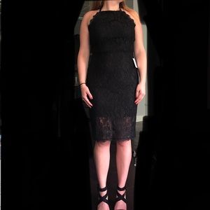 Lulu’s WISHFUL WANDERINGS BLACK LACE BODYCON DRESS